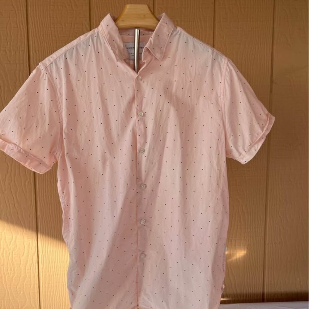 Denim & Flower Men’s Polka Dot Shirt, Medium